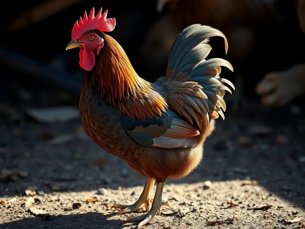 Photorealista retrato de un pollo Australorp como guía amorosa