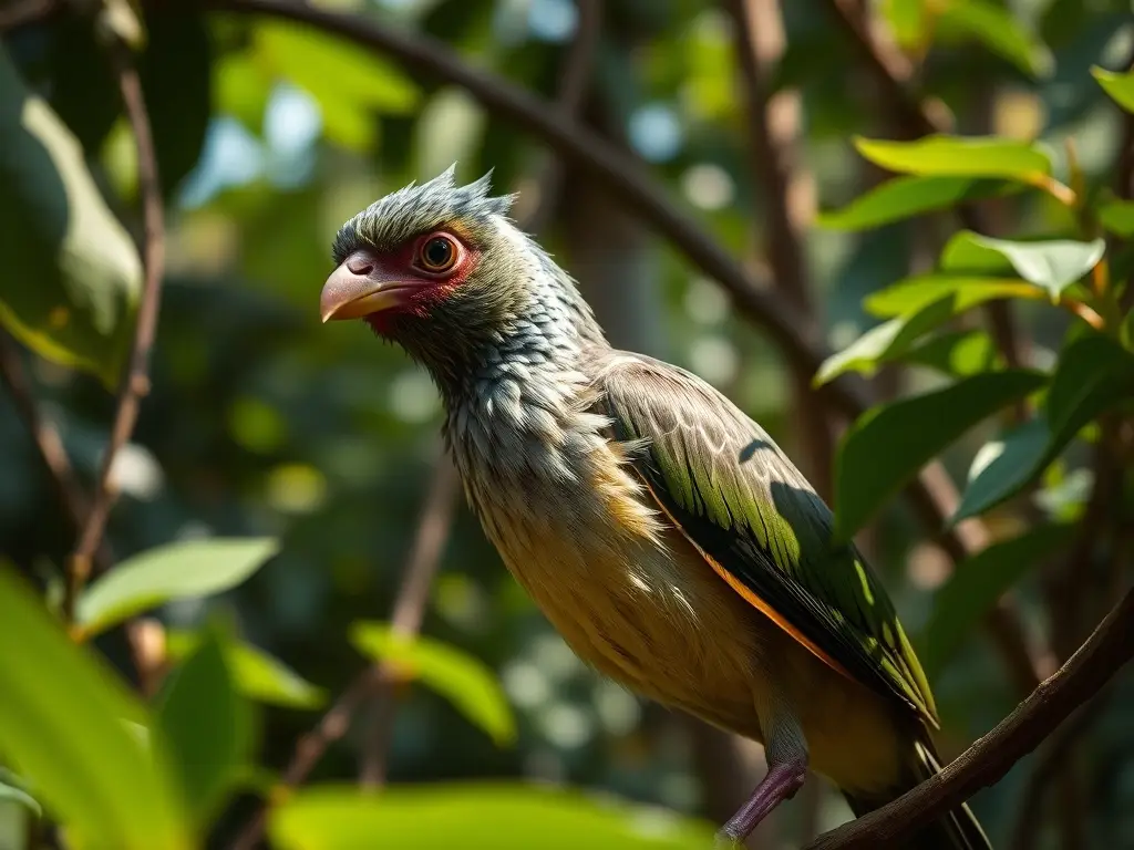 Foto realista de un Pipra carronera en un bosque amazónico