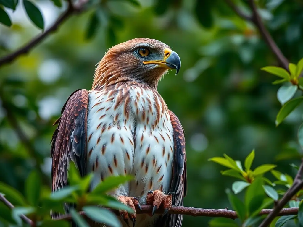 Una foto real de un rey de cóndor coronarios en un ramo frondoso