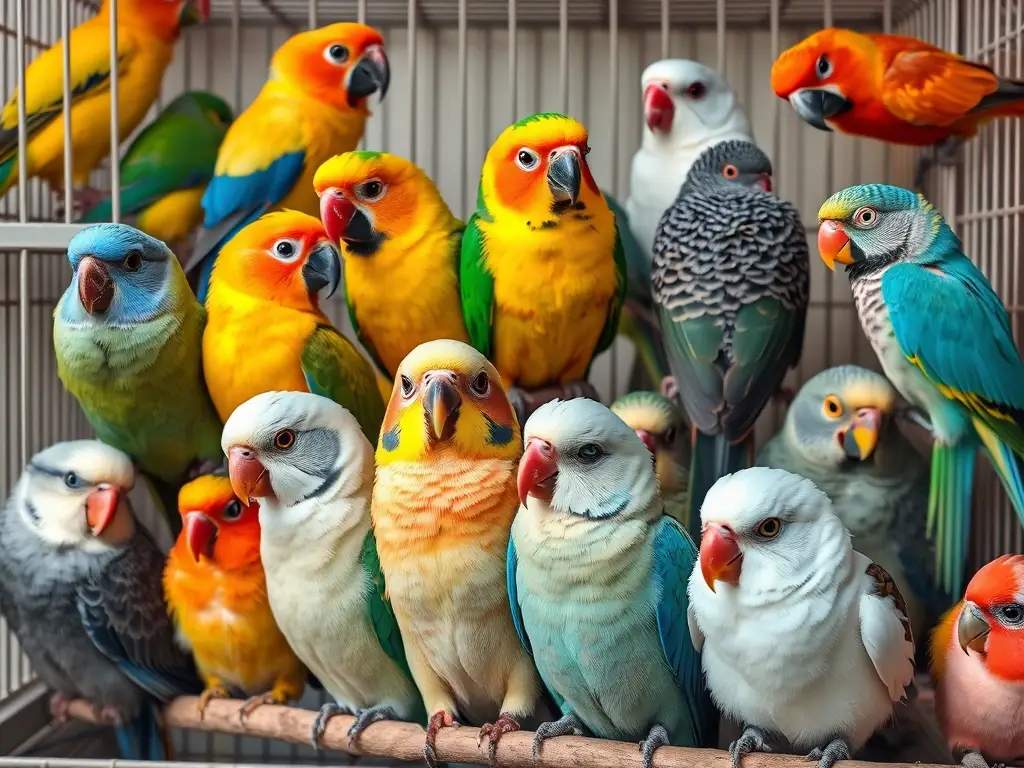 Fotografía realista de aves domesticadas en hábitats naturales