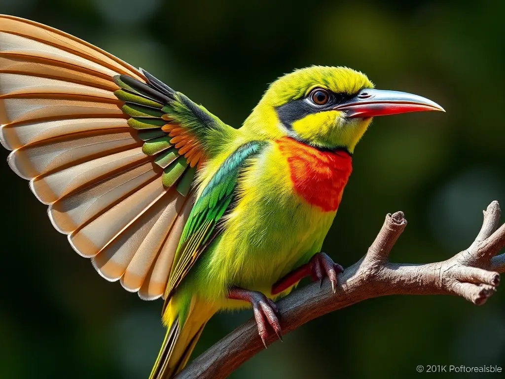 Un retrato realista de un Colibrí míahuatleco con plumaje vibrante