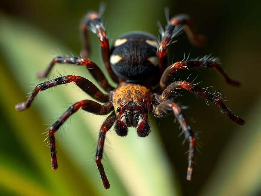 Foto realista, 8K, Sydney funnel-web, anatomía precisa