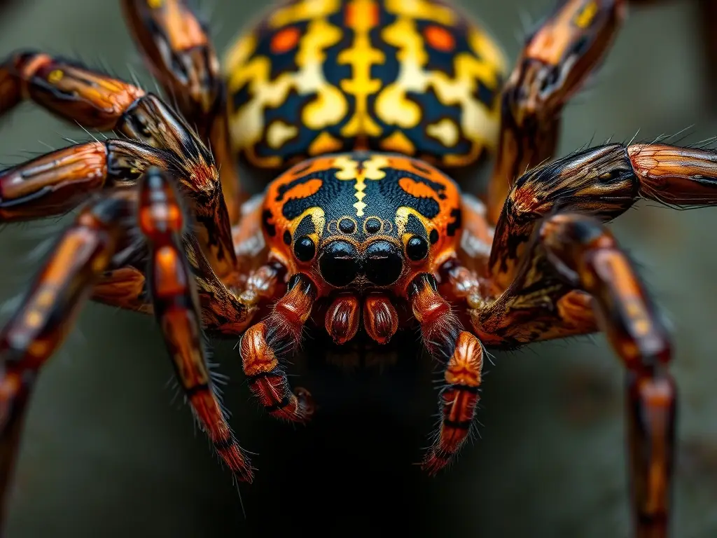 Photorealistic retrato 8K de una araña venenosa