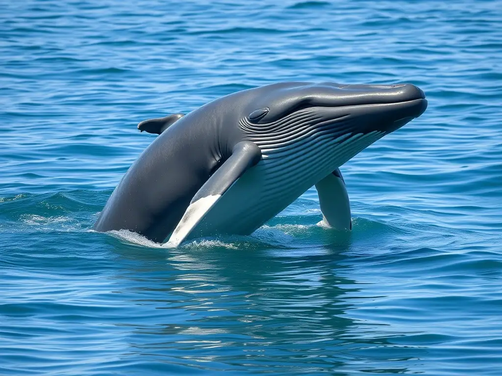 Fotografía realista de una ballena embellecida