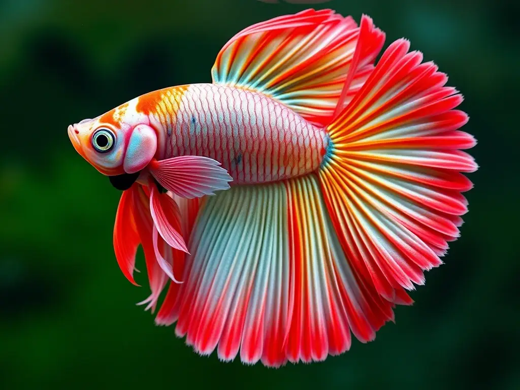 Imagen realista de un betta con aspecto natural sin modificaciones