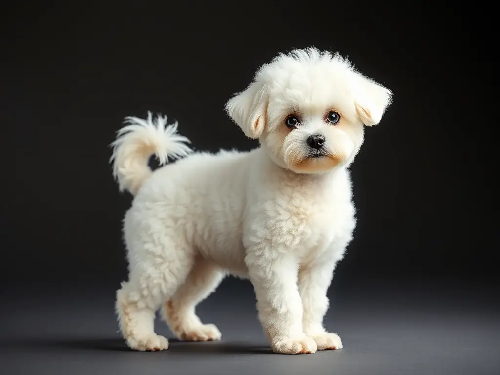 Photorealistic portrait of a Bichon Frisé