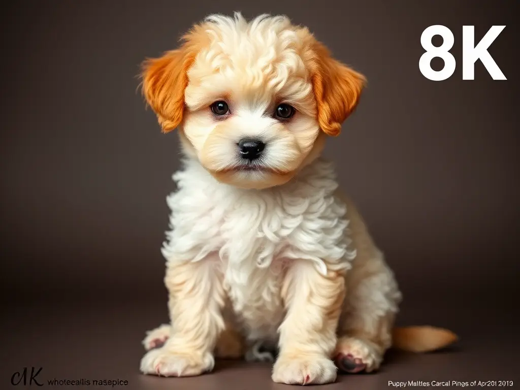Photo realistic portrait of a Bichon Maltés puppy in Welsh/Irish attire