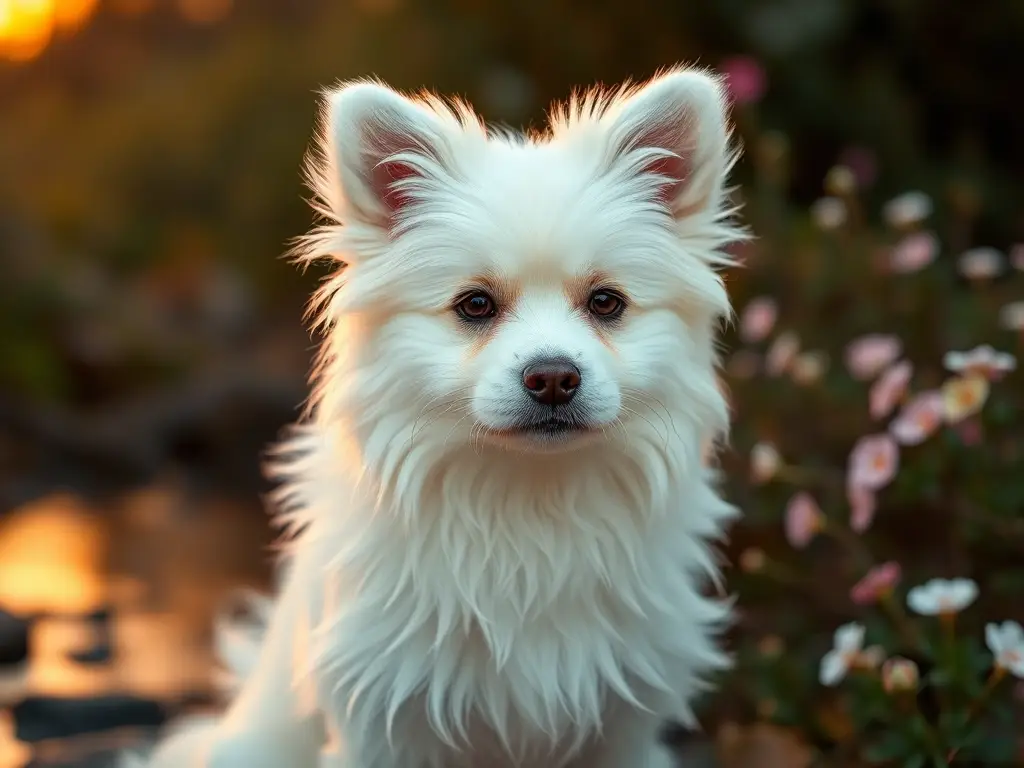 Un retrato de un bichón maltés elegante y amoroso