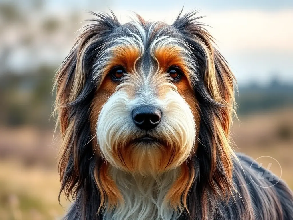 Foto realista de un perro de raza Brittanicus con estilo, paisaje natural y sin texto