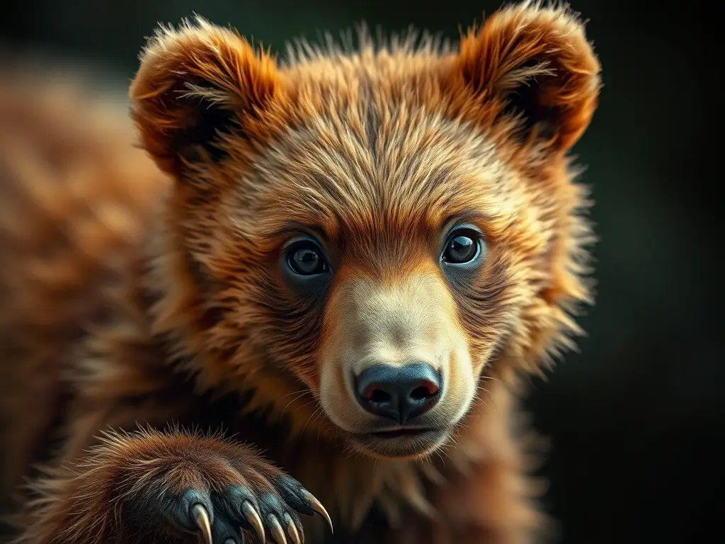 Foto de un oso menor fascinado con detalle