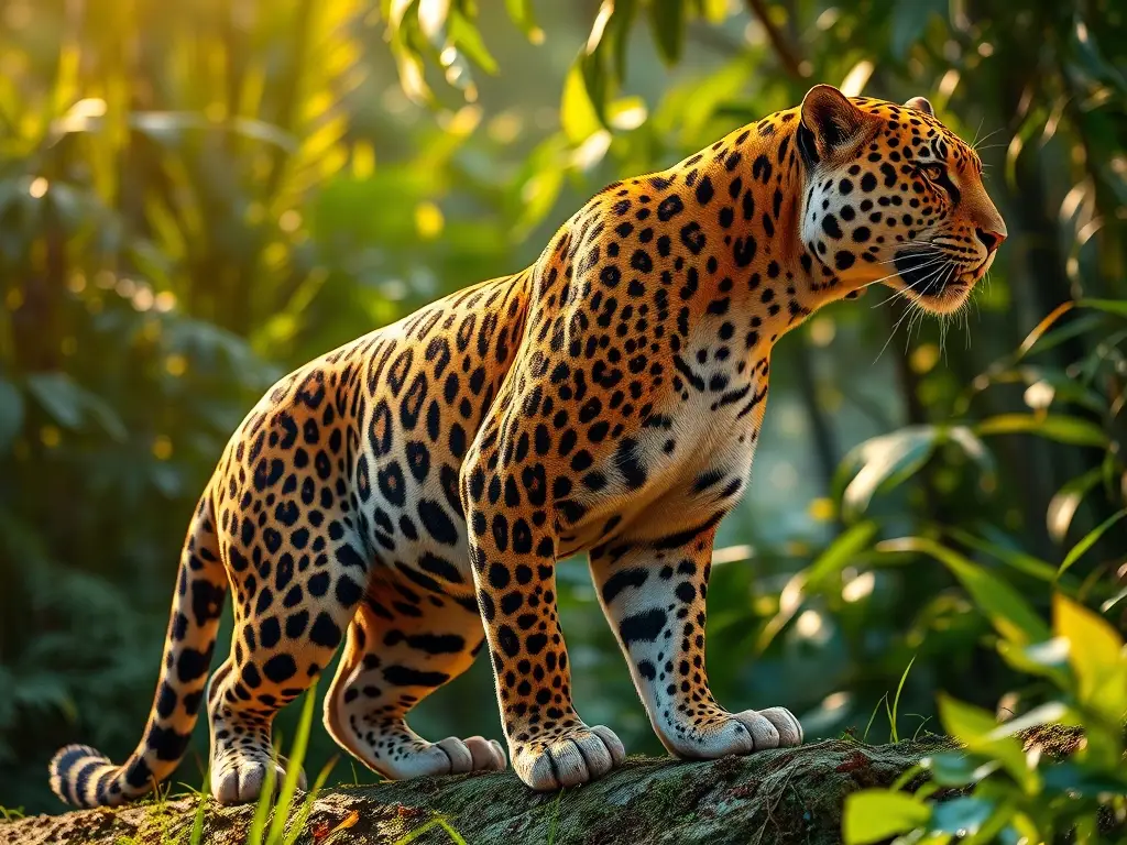 Imagen realista de jaguar con fur detallado y en un entorno natural