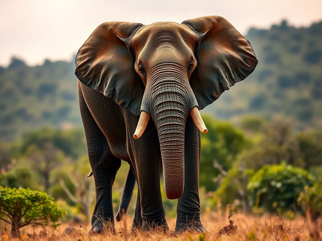 Un elefante asiático con textura y luz maquillante
