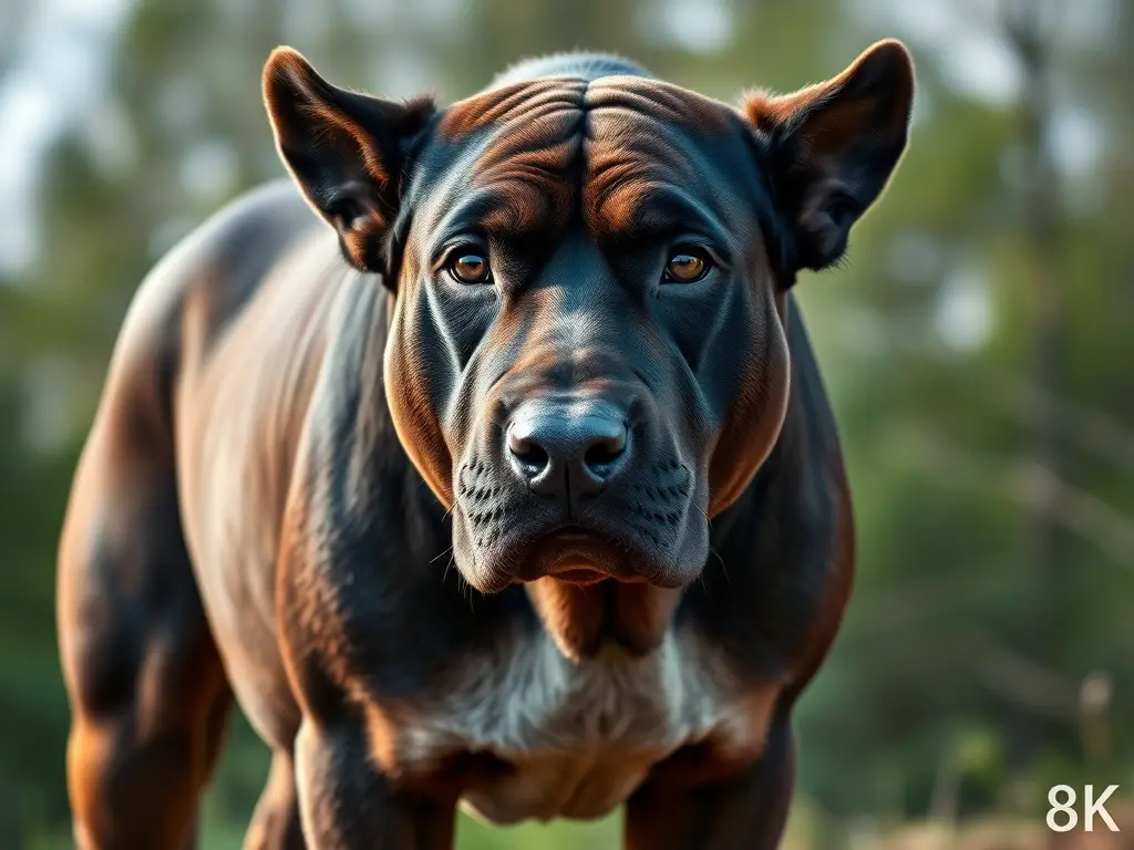 Fotorealista retrato de un Bullenbeisser detallado y majestuoso