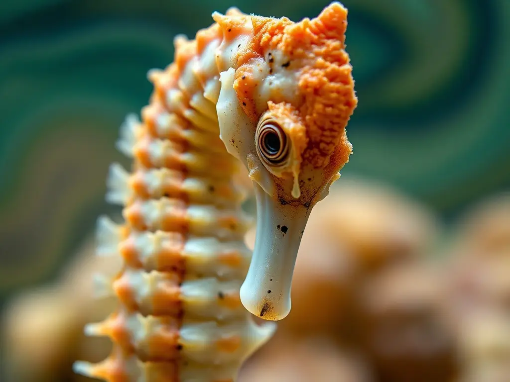 Cover de un artículo sobre el caballito de mar con una imagen detallada y realista