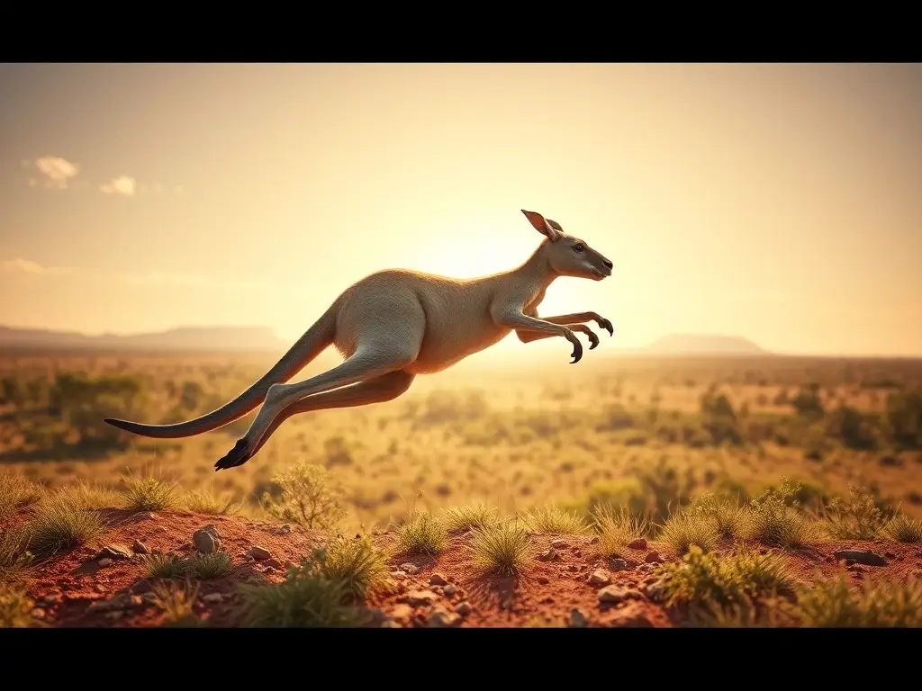 Un joey kangaroo saltando con detalles realistas
