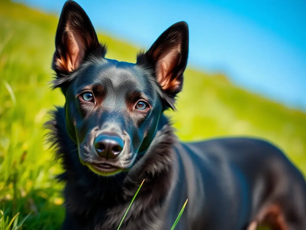 Fotografía realista de un perro Caniche Medio con expresión confiante