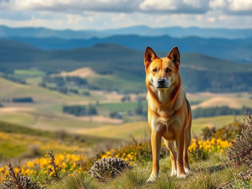 Fotografía de un perro salvaje realista en un entorno natural