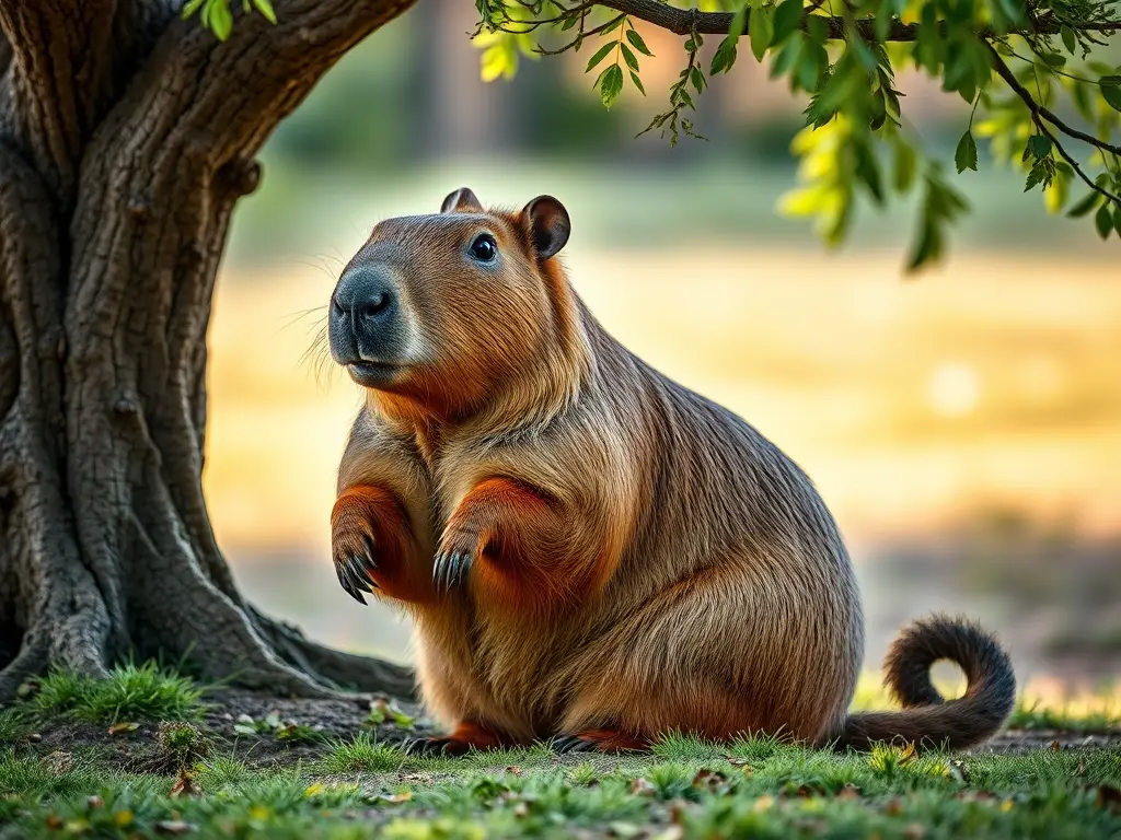 Imagen realista a escala 8k de un capybara con detalles