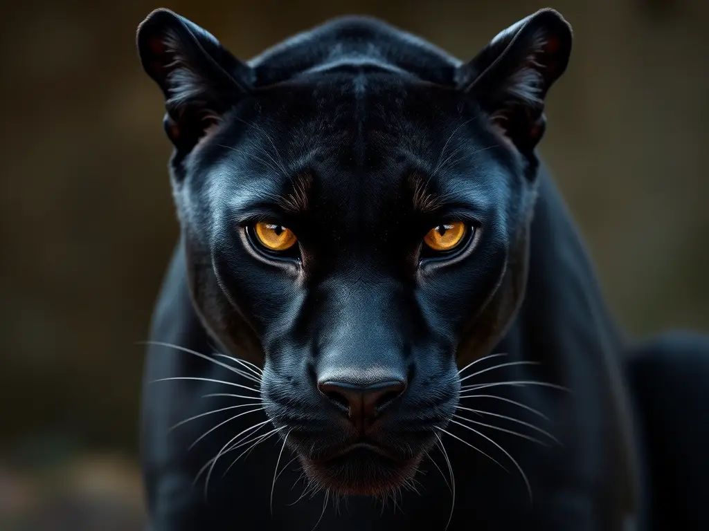 Un retrato fotorealista de un pantera negra