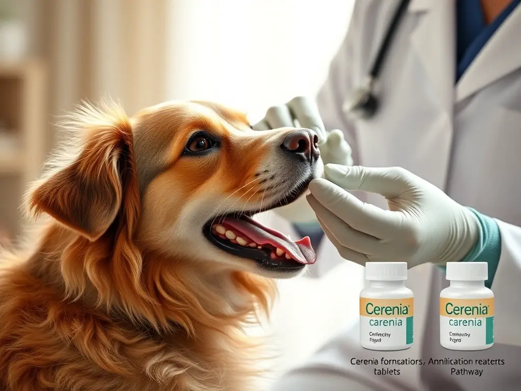 Una obra maestra veterinaria con alta resolución y enfoque en el remedio Cerenia