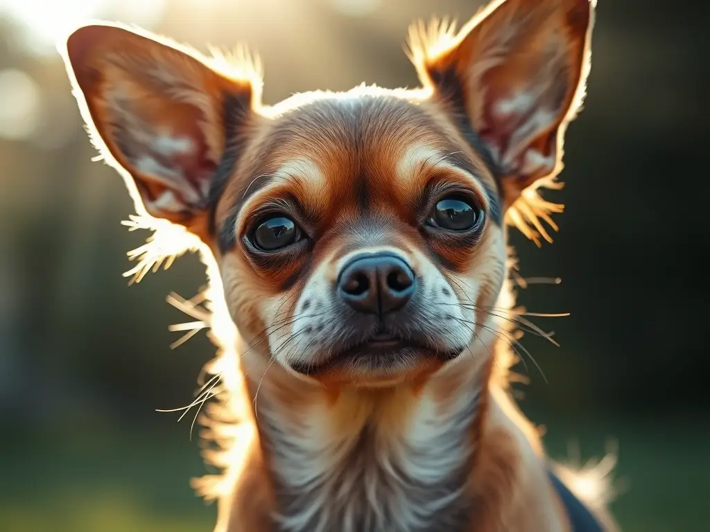 Fotografía magistral de cruce de Chihuahuas y Yorkies, 8K, realista