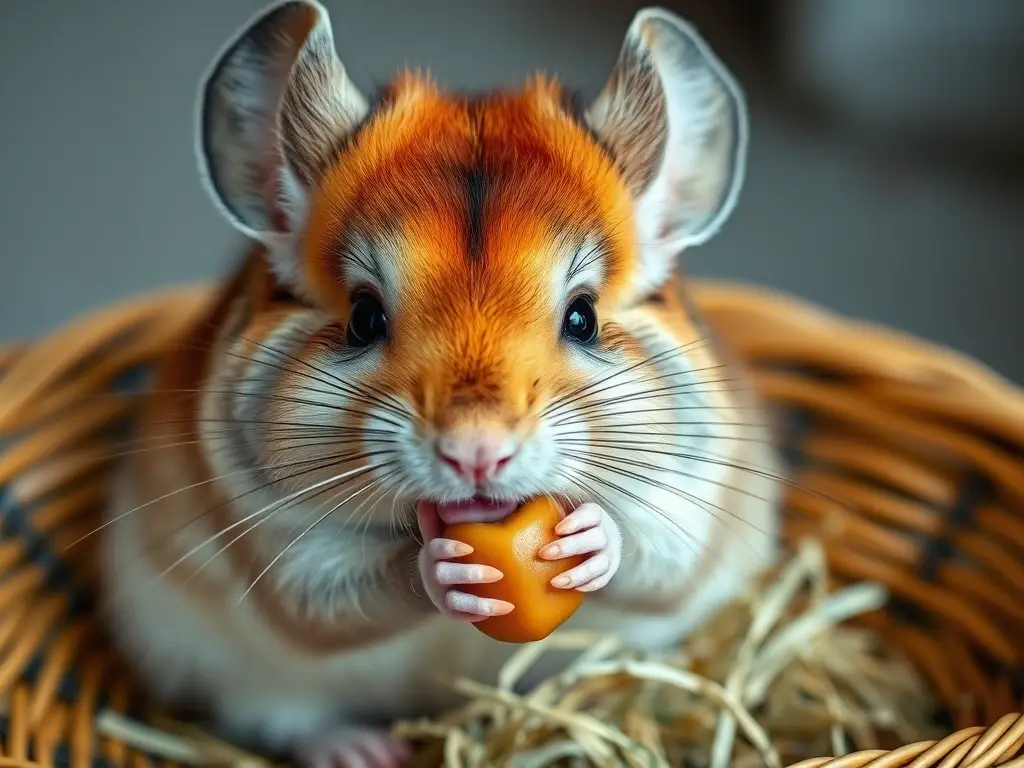 Foto en alta resolución realista de un chinchila con pelo vibrante y ojos expresivos