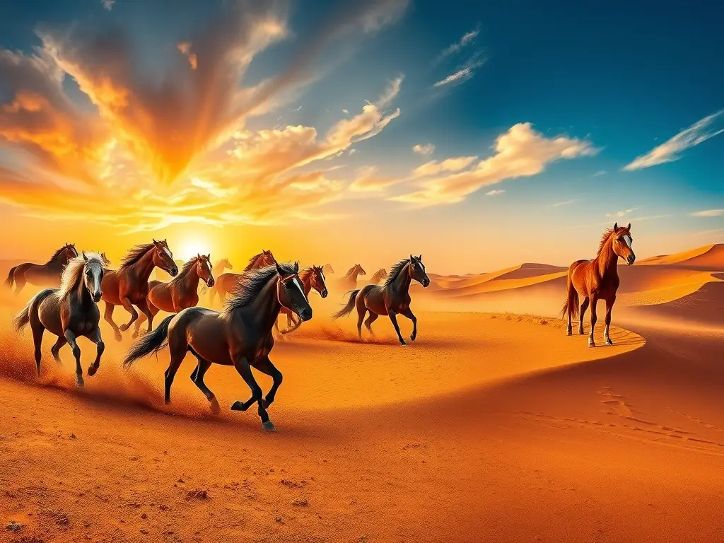 Se observan caballos salvajes icónicos