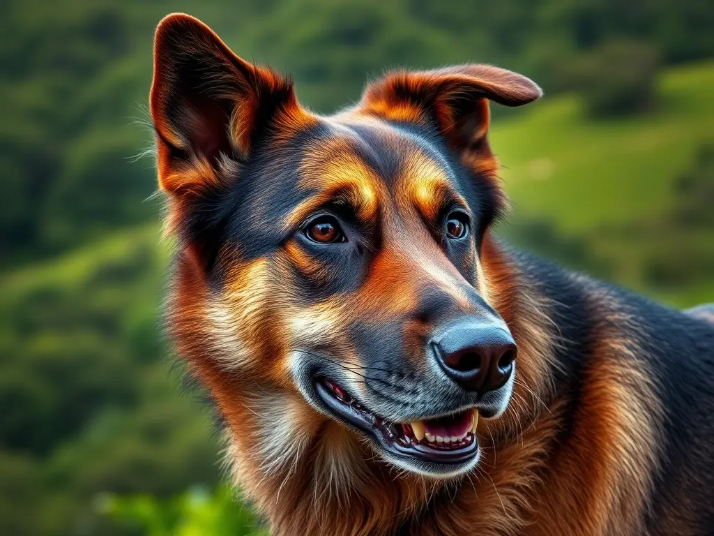 Un retrato realista de un Cimarron Perro Uruguay está lleno de vida