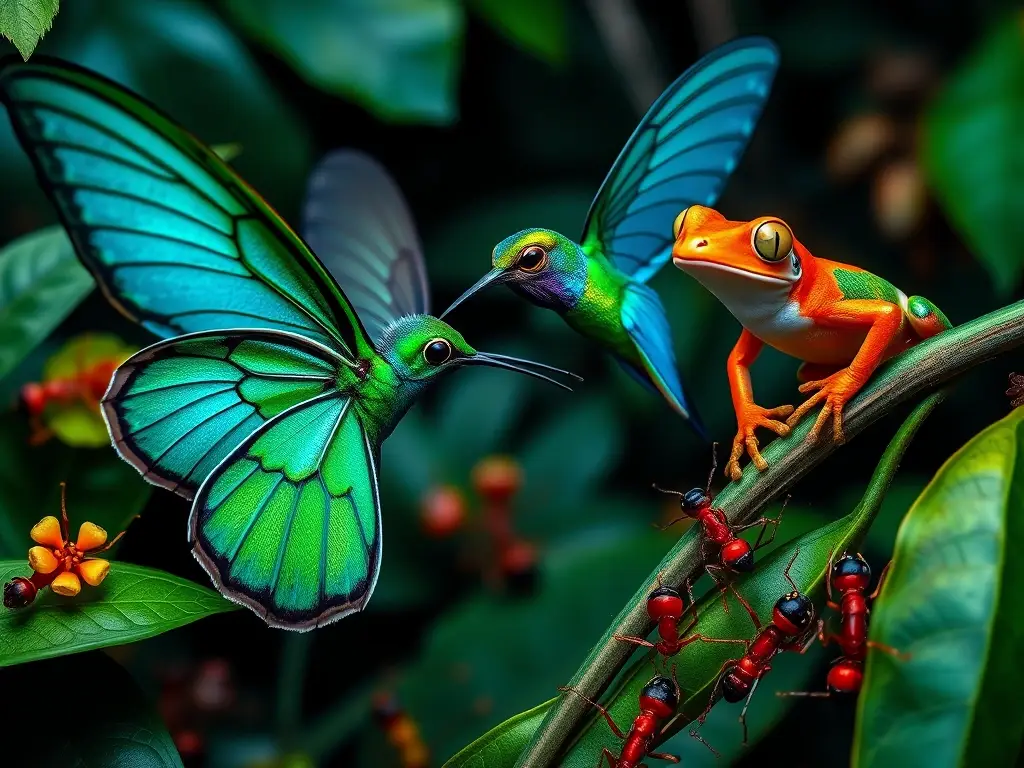 Foto de una selva tropical rica en detalles
