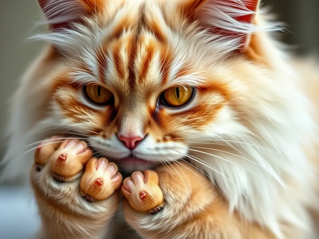 Foto de un himalaya realísticamente en detalle, de gato limpiándose
