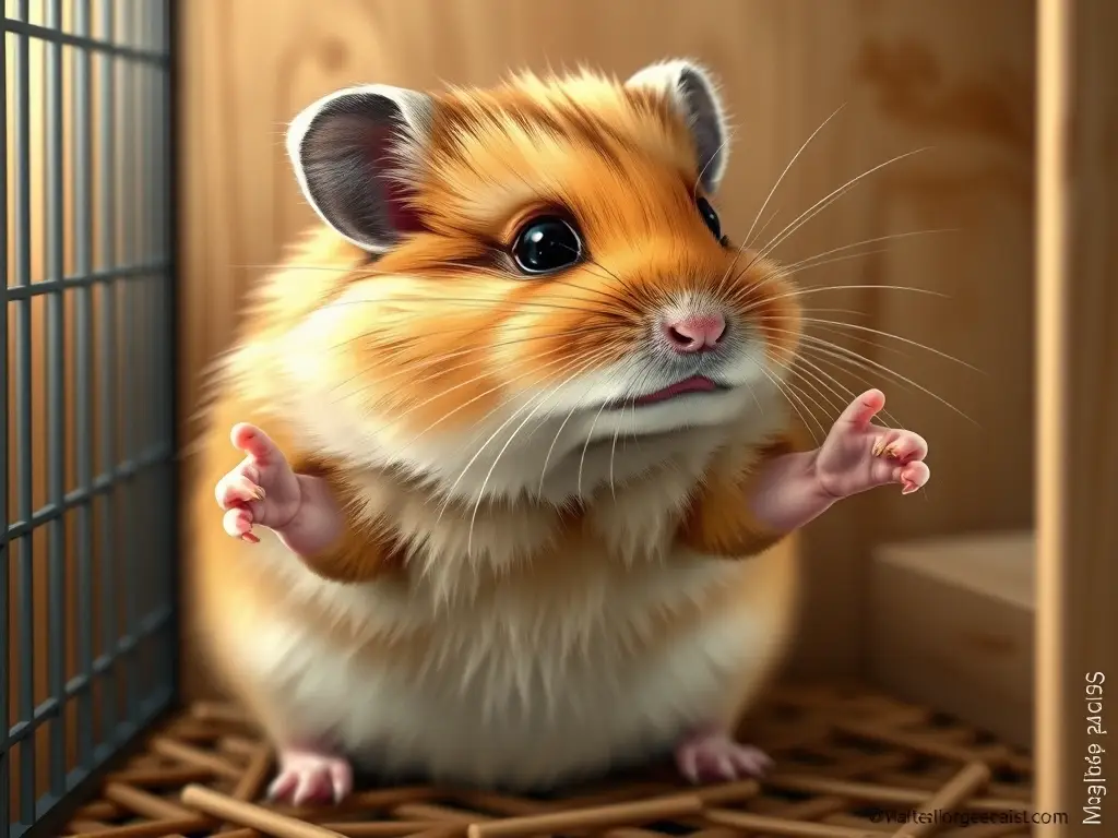 Fotorealistic illustration de hamsterHimalayo sano y cuidado