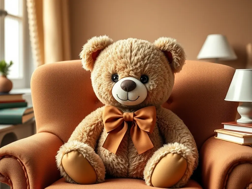 Un oso de peluche acogedor con una sonrisa