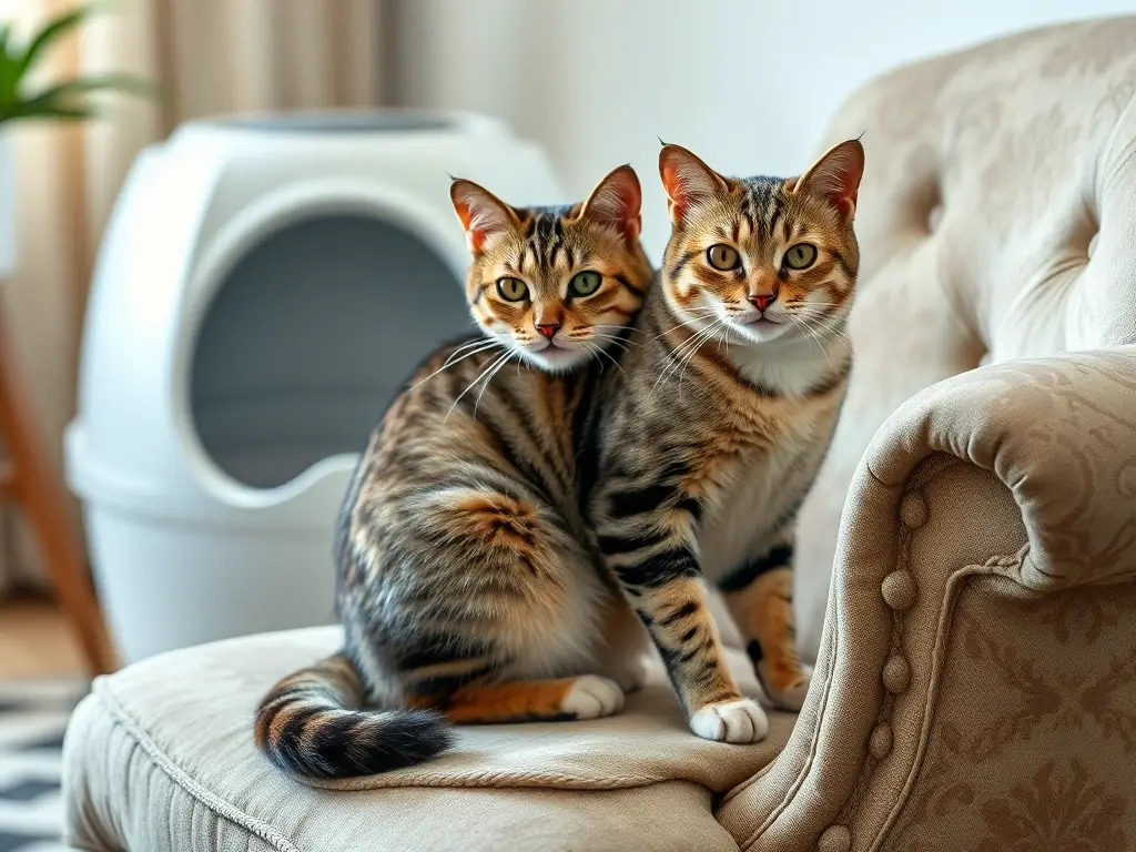 Imagen realista de gato tabby en un sillón elegante