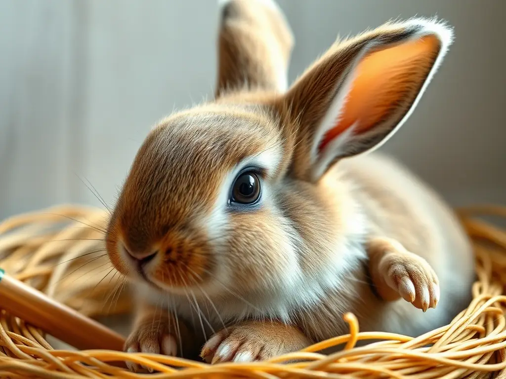 Foto realista de conejo con anatomía precisa y ojos brillantes