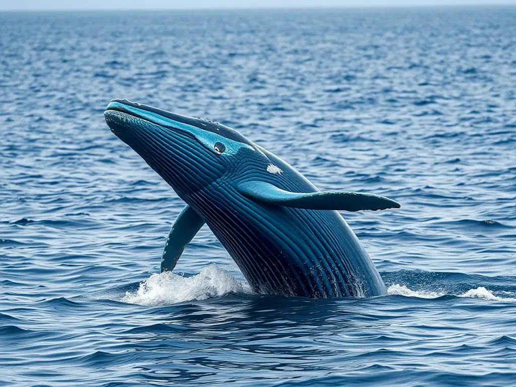 Un maremoto azul saltando del mar en alta definición