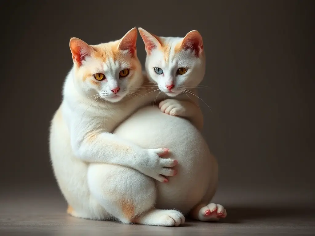 Imagen de un gato doméstico embarazada con retrato realista
