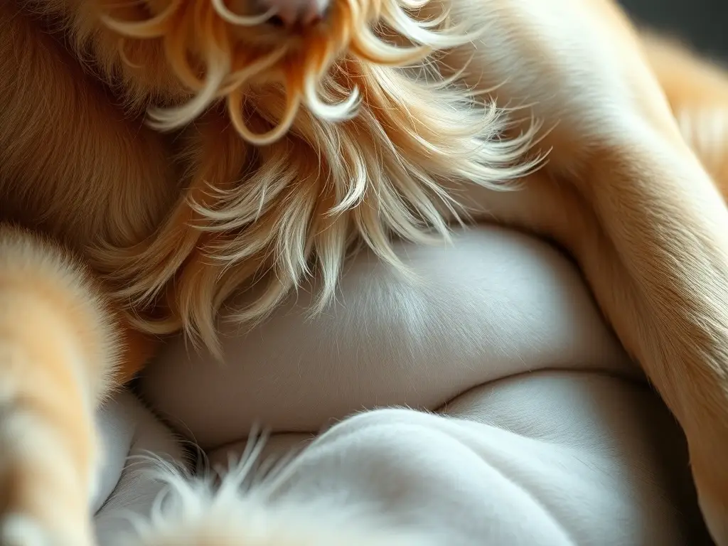 Fotografía en alta definición de una cachorro en posición de parto