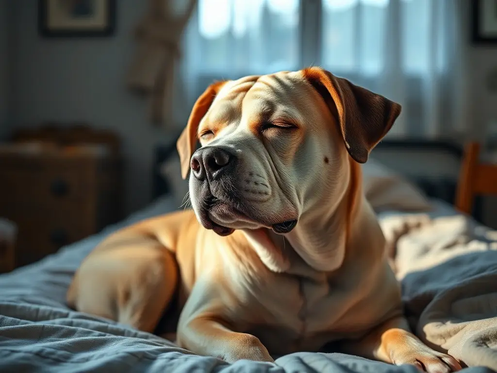 Un retrato melancólico de un perro anciano con tranquilidad