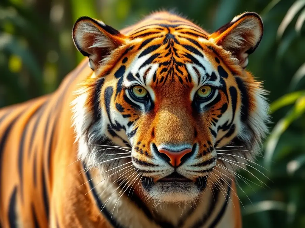Ilustración realista de un tigre bengal como acuarela de alta resolución