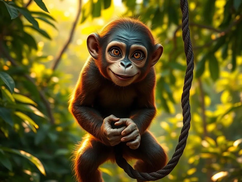 Retrato ultra‑realista de Terk en la selva