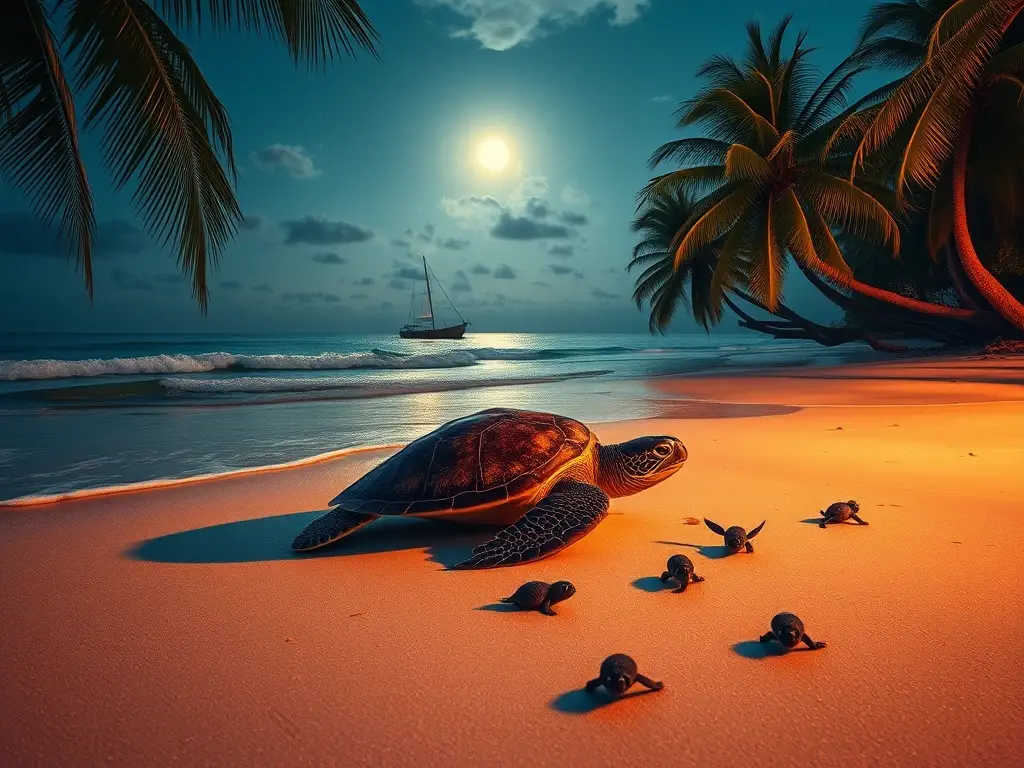 Tortuga anida en playa, amenaza humana