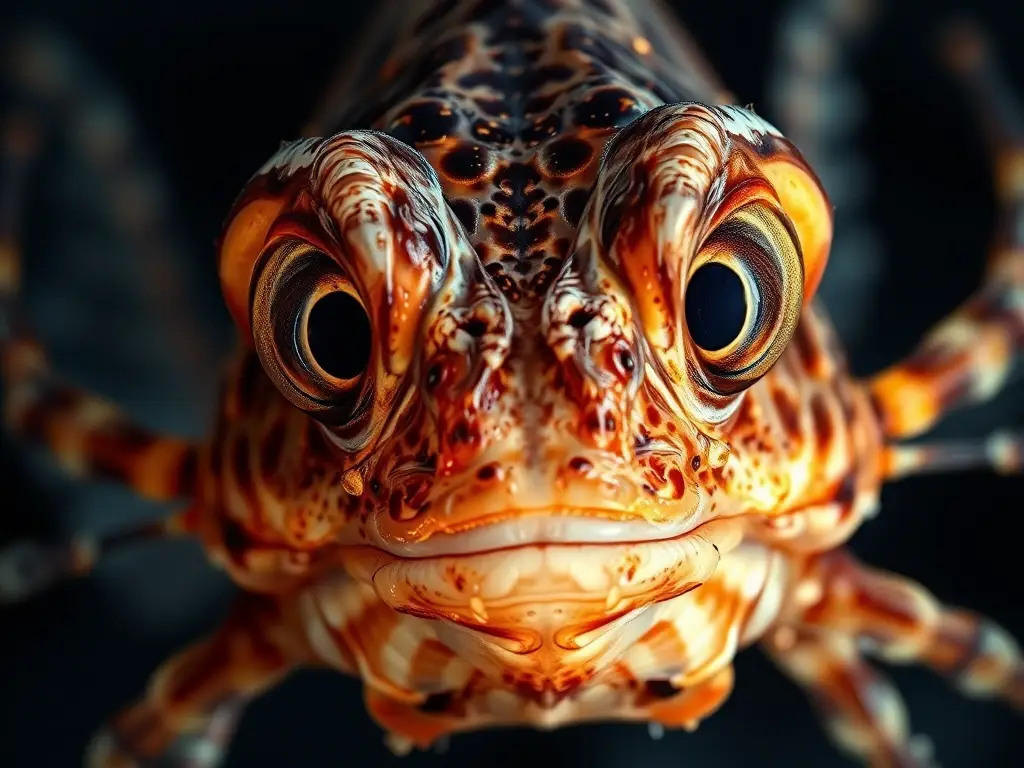 Fotografía realista de cara de pez pescador