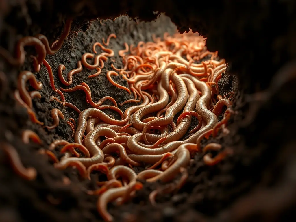 Un universo microscópico de lombrices
