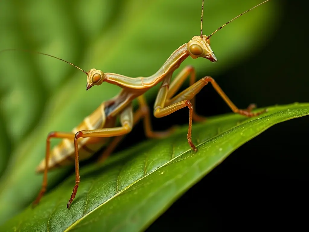 Imagen microscópica de mantis religiosa precisa y realista