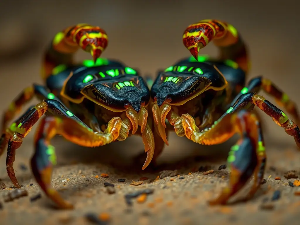 Imagen realista de scombro con bioluminescencia, con enfoque nítido