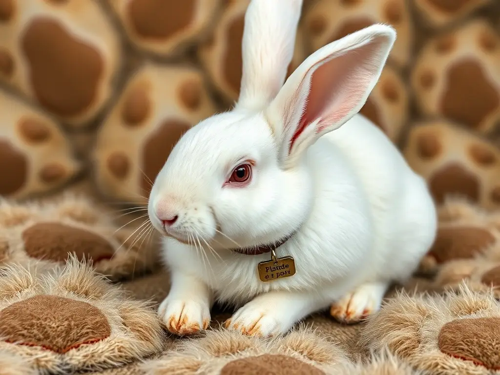 Imagen realista y detallada de un conejo albino en florida
