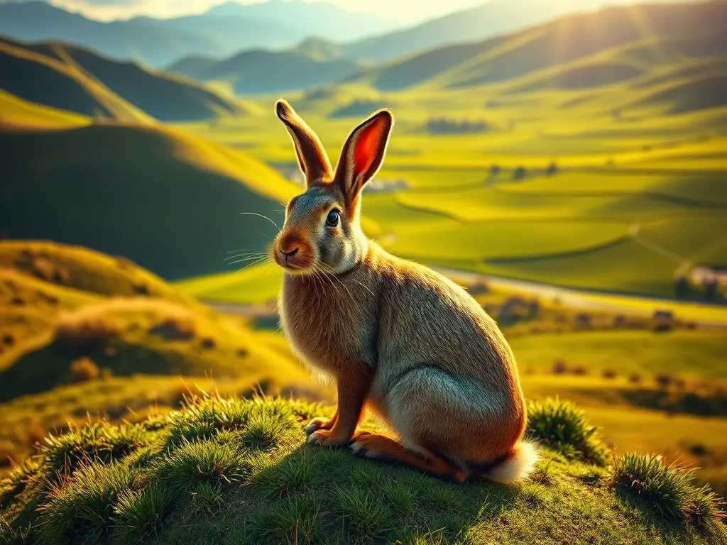Es una imagen realista de conejos gigantes con detalles impecables.(It is a photorealistic depiction of giant bunnies with impeccable details.)
