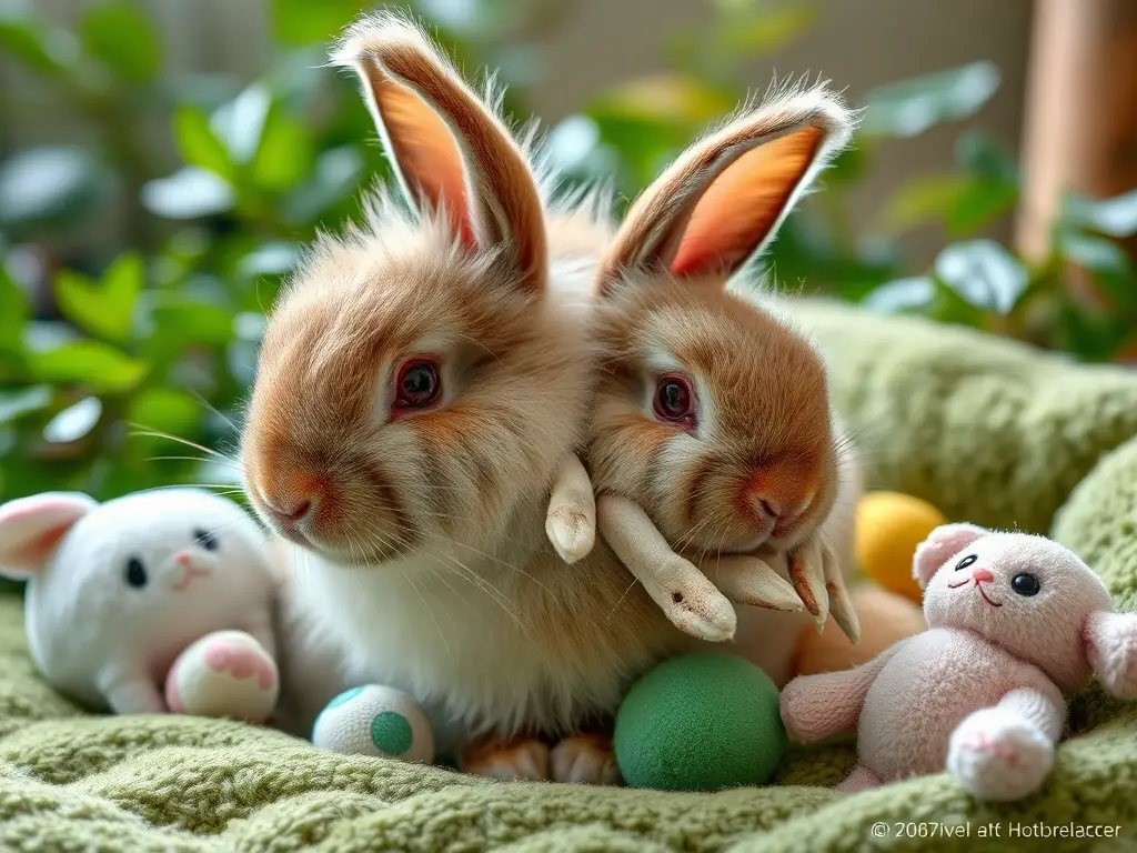 Fotorealista, 8k, lindo conejo angoriano en un entorno ideal