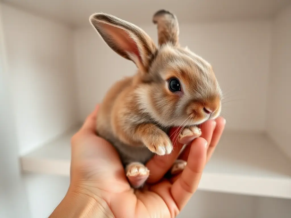 Fotografía realista de una angora de bebé con ternura