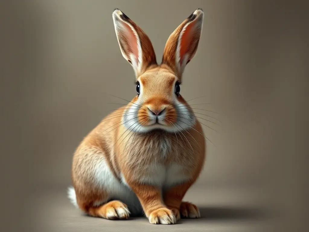 Fotorealistic retrato detallado de un conejo Hotot